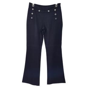 CAbi Navy Mariner High Rise Trouser Pants Flare Leg Nautical #5077 Women's 2